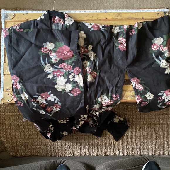 NWT VINTAGE JAPANESE KIMONO ROBE OVERSIZED KIMONO SLEEVE MAXI DRESS ROBE OSFM - Picture 16 of 16